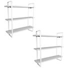 Kit 02 Prateleiras Triplas Hone Modelo Industrial 60x15cm Kit 02 Prateleiras Triplas Hone Modelo Industrial 60x15cm