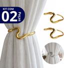 Kit 02 Prendedores de cortina Minimalista Ondulado Chique