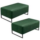Kit 02 Puff Cléo W01 Base De Ferro 90cm Facto Verde Musgo