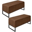 Kit 02 Puff Cléo W01 Base De Ferro 90cm material sintético Marrom Kit 02 Puff Cléo W01 Base De Ferro 90cm material sintético Marrom