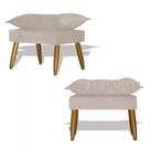 Kit 02 Puff Decorativo Opala Cinza Kit 02 Puff Decorativo Opala Cinza