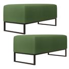 Kit 02 Puff Decorativo Para Sala De Estar Cléo W01 Base de Ferro 90cm Facto Verde Musgo - Lyam Decor