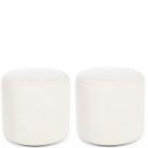 Kit 02 Puff Perse Decorativo Organico Banqueta 40cm Tecido Linho