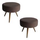 Kit 02 Puff Redondo Suede Marron-MODENA DECOR Kit 02 Puff Redondo Suede Marron-MODENA DECOR