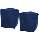Kit 02 Puffs Ametista D02 Veludo Azul Oxford C-304