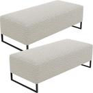 Kit 02 Puffs Decorativo Bali W01 120X50cm Bouclê Creme