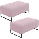 Kit 02 Puffs Decorativo Cléo 90Cm W01 Preto Bouclê Rosê
