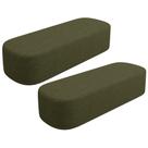 Kit 02 Puffs Decorativo Orgânico para Living Quarto 140cm Doha W01 Linho Verde- Lyam Decor
