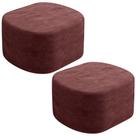 Kit 02 Puffs Decorativo Orgânico para Living Quarto 70cm Doha W01 Linho Bordô - Lyam Decor Kit 02 Puffs Decorativo Orgânico para Living Quarto 70cm Doha W01 Linho Bordô - Lyam Decor