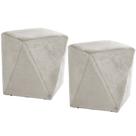 Kit 02 Puffs Decorativo Para Sala de Estar Ametista D02 Veludo Bege D-309 - Lyam Decor Kit 02 Puffs Decorativo Para Sala de Estar Ametista D02 Veludo Bege D-309 - Lyam Decor