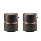 Kit 02 Puffs Decorativo Redondo Porto Luxo - SalaOne