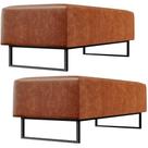 Kit 02 Puffs Decorativo Sala de Estar Bali W01 Base Ferro 120x50 cm Sintético Camel - Lyam Decor Kit 02 Puffs Decorativo Sala de Estar Bali W01 Base Ferro 120x50 cm Sintético Camel - Lyam Decor