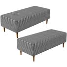 Kit 02 Puffs Decorativo Sala de Estar Bali W01 Pés Palito 120x50cm Pied Poule - Lyam Decor Kit 02 Puffs Decorativo Sala de Estar Bali W01 Pés Palito 120x50cm Pied Poule - Lyam Decor