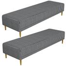 Kit 02 Puffs Decorativo Sala de Estar Bali W01 Pés Palito 190x60cm Pied Poule - Lyam Decor Kit 02 Puffs Decorativo Sala de Estar Bali W01 Pés Palito 190x60cm Pied Poule - Lyam Decor