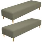 Kit 02 Puffs Decorativo Sala de Estar Bali W01 Pés Palito 210x60cm Bouclê Oliva - Lyam Decor Kit 02 Puffs Decorativo Sala de Estar Bali W01 Pés Palito 210x60cm Bouclê Oliva - Lyam Decor