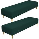 Kit 02 Puffs Decorativo Sala de Estar Bali W01 Pés Palito 210x60cm Bouclê Verde - Lyam Decor