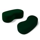 Kit 02 Puffs Decorativos Living Aisha Orgânico 02 Lugares Veludo Verde Escuro - Abmaza