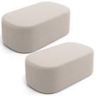 Kit 02 Puffs Decorativos Orgânico para Living Quarto 100cm Doha W01 Bouclê Creme - Lyam Decor
