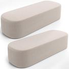 Kit 02 Puffs Decorativos Orgânico Para Living Quarto 140cm Doha W01 Bouclê Creme - Lyam Decor