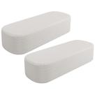 Kit 02 Puffs Decorativos Orgânico para Living Quarto 140cm Doha W01 Bouclê Cru - Lyam Decor