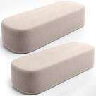 Kit 02 Puffs Decorativos Orgânico para Living Quarto 140cm Doha W01 Suede Bege - Lyam Decor