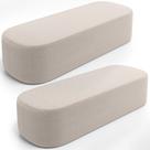 Kit 02 Puffs Decorativos Orgânico para Living Quarto 160cm Doha W01 Bouclê Creme - Lyam Decor
