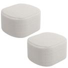 Kit 02 Puffs Decorativos Orgânico para Living Quarto 70cm Doha W01 Bouclê Cru - Lyam Decor