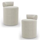Kit 02 Puffs Decorativos Orgânicos Living Aegon Minimalista Bouclê Bege - Abmaza