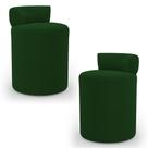 Kit 02 Puffs Decorativos Orgânicos Living Aegon Minimalista Bouclê Verde - Desk Design