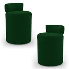 Kit 02 Puffs Decorativos Orgânicos Living Aegon Minimalista Veludo Verde - Abmaza