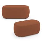Kit 02 Puffs Decorativos Orgânicos Molly 02 Lugares Bouclê Terracota - Desk Design Kit 02 Puffs Decorativos Orgânicos Molly 02 Lugares Bouclê Terracota - Desk Design