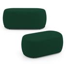Kit 02 Puffs Decorativos Orgânicos Molly 02 Lugares Bouclê Verde - Desk Design Kit 02 Puffs Decorativos Orgânicos Molly 02 Lugares Bouclê Verde - Desk Design