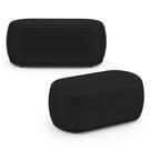 Kit 02 Puffs Decorativos Orgânicos Molly 02 Lugares Veludo Preto - Desk Design Kit 02 Puffs Decorativos Orgânicos Molly 02 Lugares Veludo Preto - Desk Design