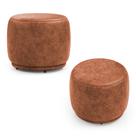 Kit 02 Puffs Decorativos Orgânicos Molly Redondo material sintético Caramelo - Desk Design