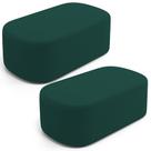 Kit 02 Puffs Decorativos Orgânicos Para Living Quarto 100cm Doha W01 Bouclê Verde - Lyam Decor