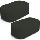Kit 02 Puffs Decorativos Orgânicos Para Living Quarto 100cm Doha W01 Linho Verde Musgo - Lyam Decor