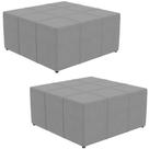 Kit 02 Puffs Decorativos Para Sala de Estar Quadrado Milano 90x90 W01 Suede Cinza - Lyam Decor Kit 02 Puffs Decorativos Para Sala de Estar Quadrado Milano 90x90 W01 Suede Cinza - Lyam Decor