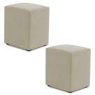 Kit 02 Puffs Decorativos Sala De Estar Quadrado 36x47cm Sintético Bege - Abmaza Kit 02 Puffs Decorativos Sala De Estar Quadrado 36x47cm Sintético Bege - Abmaza