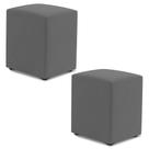 Kit 02 Puffs Decorativos Sala de Estar Quadrado 36x47cm Suede Cinza - Abmaza Kit 02 Puffs Decorativos Sala de Estar Quadrado 36x47cm Suede Cinza - Abmaza