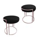 Kit 02 Puffs Love Suede Base Rosê D'Rossi Kit 02 Puffs Love Suede Base Rosê D'Rossi