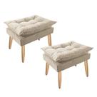 Kit 02 Puffs Opala Luxo Pés Palito - Bela Móveis Kit 02 Puffs Opala Luxo Pés Palito - Bela Móveis