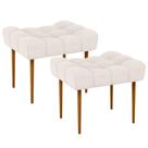 Kit 02 Puffs Para Sala De Estar Requinte L02 Linho Cru Kit 02 Puffs Para Sala De Estar Requinte L02 Linho Cru