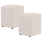 Kit 02 Puffs Quadrado L02 Decorativo Linho Cru - Lyam Decor