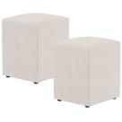 Kit 02 Puffs Quadrado L02 Decorativo Linho Cru - Lyam Decor