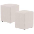 Kit 02 Puffs Quadrado L02 Decorativo Linho Cru - Lyam Decor