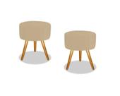 Kit 02 Puffs Redondo Luxo Suede Pés Palito Decorativo Bela Kit 02 Puffs Redondo Luxo Suede Pés Palito Decorativo Bela