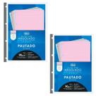 Kit 02 Refil Caderno Argolado Fichário Tiliflex Universitário (Colorido) 80 Folhas 90g/m² Tilibra