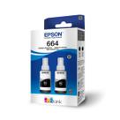 Kit 02 Refil de Tinta Preta T664 Para Epson L375 L395 L396 L355 L365