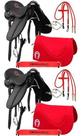 Kit 02 Selas Para Cavalo Mangalarga De Arco Eco Preto Com Vermelho Confira!