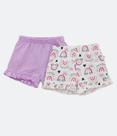 Kit 02 Shorts Infantis Em Jersey Com Estampa Poá E Arco-Íris